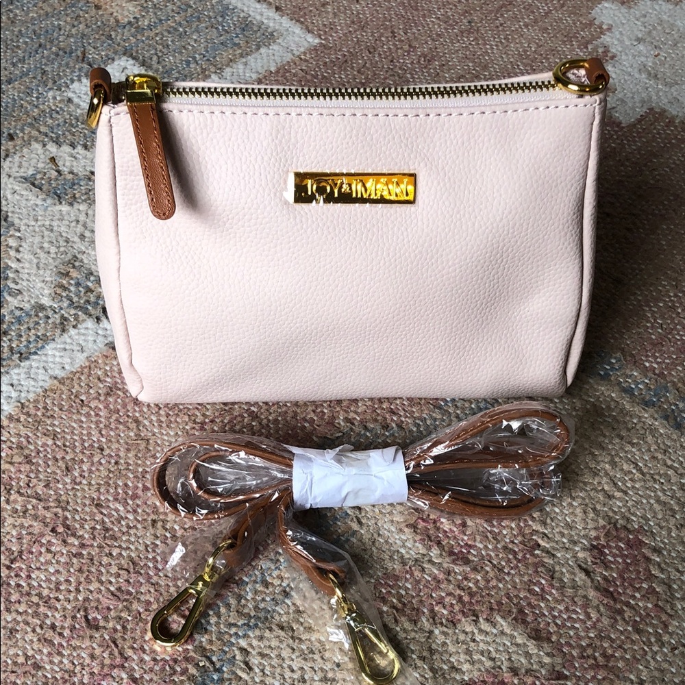 Joy & Iman Leather Cream Crossbody